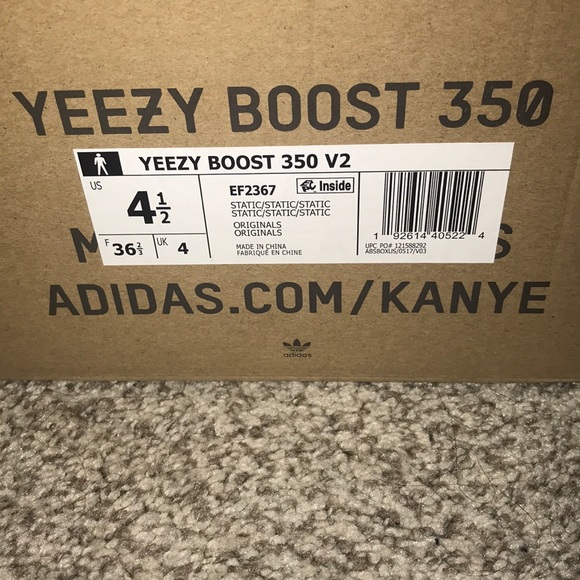 REFLECTive yeezy white and silver sz 4.5 brand new - Picture 8 of 8